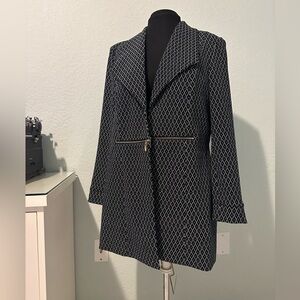 Black Label by Evan Picone | Diamond Print Zip Waist Jacket